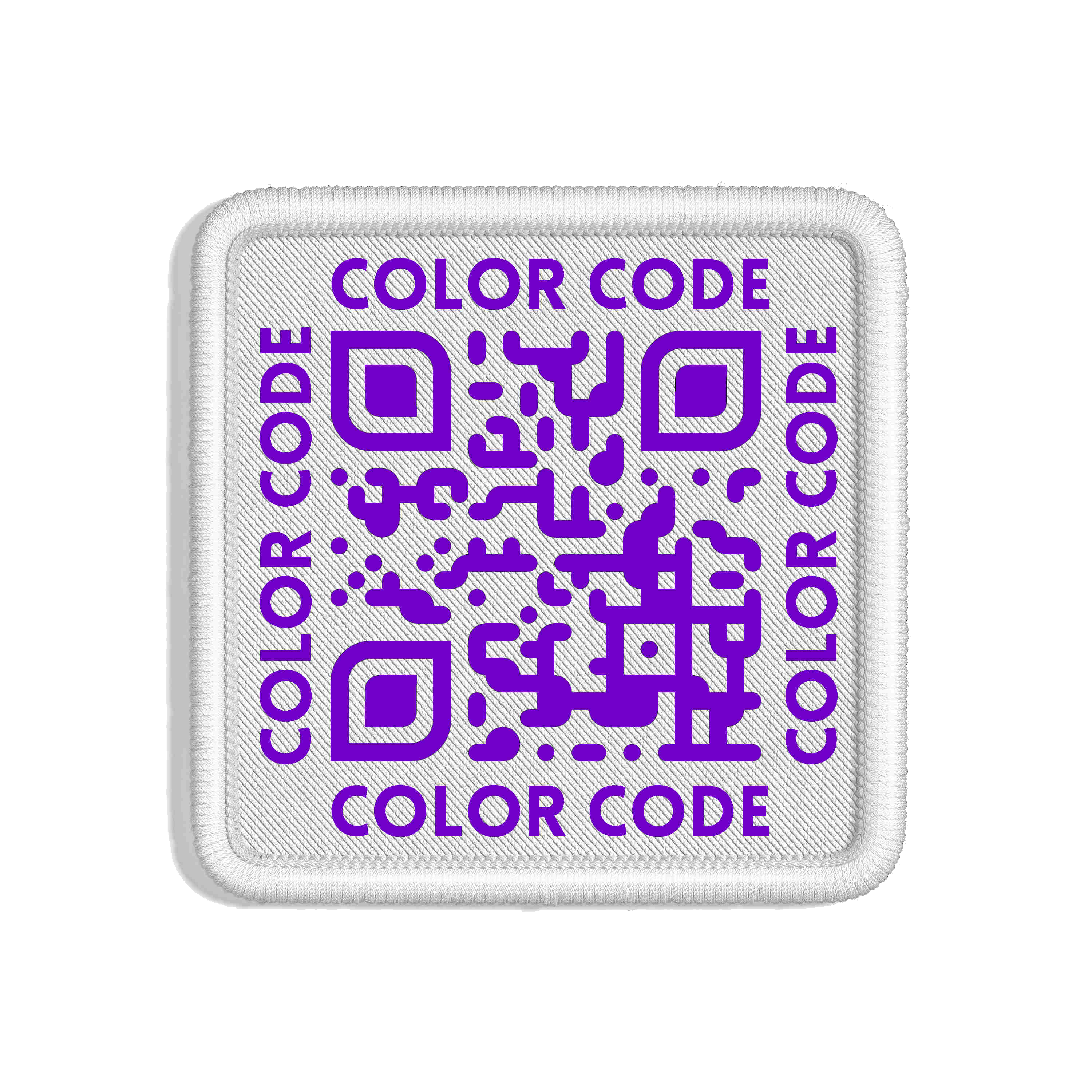 square embroidered patch mockup purple